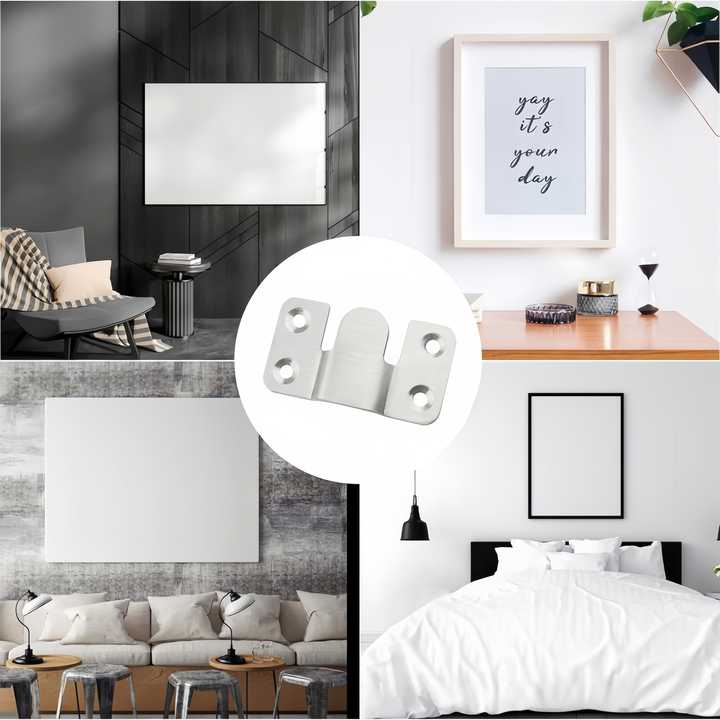 Black French Cleat Picture Hangers - 20 Pack Interlock Z Clips, Flush Mount Bracket For Heavy Frames & Headboards