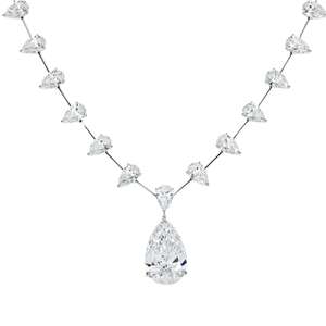 Collier Pendentif en Or Blanc 18K de Qualité Supérieure avec Diamants Taille Poire Entière, Idéal pour Mariage et Cadeau, Disponible en Gros - Product Image 1