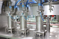   Machine de remplissage à 4 têtes avec contrôle PLC et servomoteur pour liquides, détergents lessiviels et crèmes