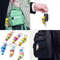 Mini jouets porte-clés Fidget Slug, jouet à main flexible articulé Caterpillar Sensory Stress Relief 3D