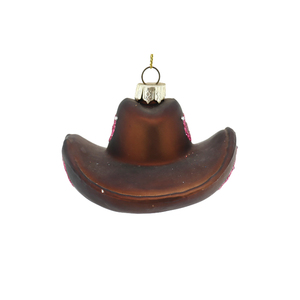 Cow boy occidentale cappello rosa a strisce albero di natale ornamenti del nuovo anno decorazioni natalizie vetro artigianato piccoli regali per coppie - Product Image 5