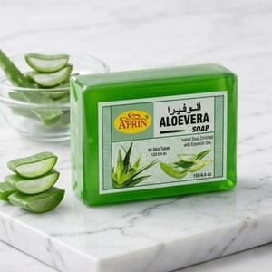 Savon Afrin Aloevera aux Huiles Essentielles Naturelles Enrichies, Hydratant et Nettoyant en Profondeur, Écologique et Réutilisable pour le Visage - Product Image 1