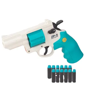 EVA Left wheel soft bullet gun ZP5 Short style Revolver Hand cast single-shot plastic toy simulation gun PUBGS Games for kids