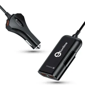 Cargador de coche portátil con 4 USB para teléfono móvil, martillo de carga rápida QC3.0, para samsung y LG, 3,0