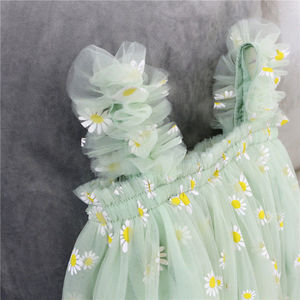 2022 Ins estate nuove ragazze senza maniche bretelle netto vestiti bambini netto principessa arcobaleno Tutu gonna bambina vestito - Product Image 5