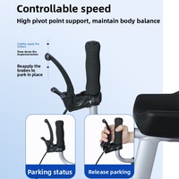 Chariot de marche pliable et léger avec siège et accoudoirs, adapté à une utilisation en extérieur par les personnes âgées et les personnes handicapées