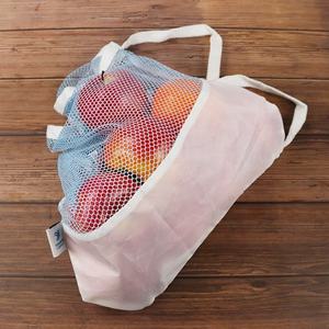 OEM/ODM tái sử dụng bông lưới trái cây và rau túi lưới với tay cầm dài để lưu trữ và mua sắm bao bì - Product Image 4