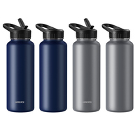 Meilleure vente 500ml-2000ml flacons à vide en métal à large ouverture bouteille d'eau isolée en acier inoxydable à double paroi