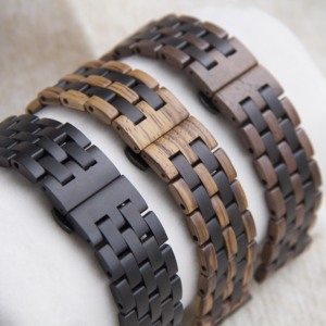 Bracelet en bois <span class=keywords><strong>noir</strong></span> classique de 22 mm pour Apple Watch Iwatch toutes séries 11 10 9 8 7 <span class=keywords><strong>6</strong></span> 5 SE 49 mm Ultra - Product Image 5
