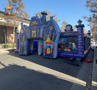 Maison hantée gonflable d'Halloween, grand labyrinthe commercial en PVC écologique, structure de divertissement pour événements pour enfants