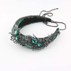 HEISSE Vintage Luxus Kristall Strass Schwamm Stirnbänder für Frauen Prom Haarschmuck - Product Image 3