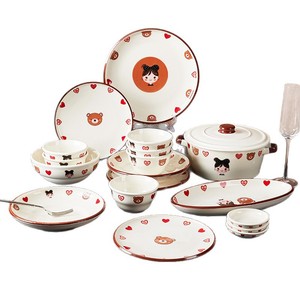 Juego de Vajilla de Porcelana de 48 Piezas, Serie Annie, Platos, Tazones, Regalo de Inauguración de Casa, Tazón para Sopa o Fideos, Diseño de Dibujos Animados sobre Vidrio - Product Image 5