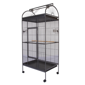 Cage à oiseaux classique en fer forgé, cage à perroquets solide, grande maison pour animaux de compagnie avec roues, bouton-pression - Product Image 1