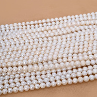 Prix direct usine, vente en gros, perles blanches AAA de 6-7 mm, perles rondes presque parfaites, matériau pour la fabrication de bijoux DIY, boutique