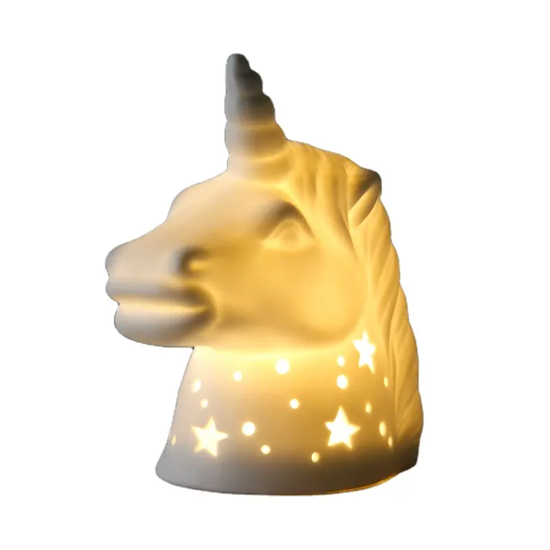 New Design Unicorn Mini Table Lamp Kid Bedroom Decoration Cute LED Unicorn Lamp Hollow In The Shape Of a Star Night Lights