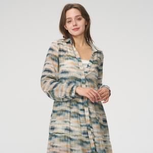 Vestido Camisero Midi Casual de Algodón Gauze Blanco de Manga Larga con Botones para Mujer, Ajuste Holgado, ¡Venta Caliente! - Product Image 4