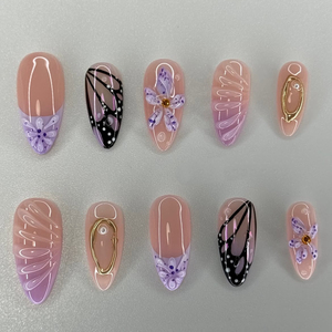 Unterstützen Sie benutzer definierte Ihre eigenen Designs und Verpackungen Hochwertige 10 Stück 100% hand gefertigte Presse auf Nägeln 3D Nail Art Falsche Nägel - Product Image 5