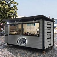 Cuisine mobile extérieure contemporaine et moderne, bar robuste et durable, panneau sandwich en acier respirant, garantie 1 an, café-conteneur