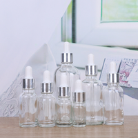 Flacon compte-gouttes en verre transparent dépoli pour huiles essentielles, 10 ml, flacon vide pour cosmétiques et liquides originaux