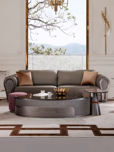 Sofá de Tela con Estructura de Madera de Abedul, Relleno de Esponja y Plumón de Ganso Importado, Sofá Confortable para Sala de Estar - Product Image 3