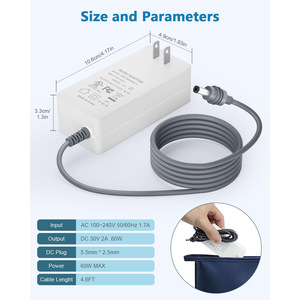 Mini Adaptador de Corriente 5521DC 30V 2A 60W USB DC 3.5mm Enchufe Americano Fuente de Alimentación Conmutada Impermeable - Product Image 3
