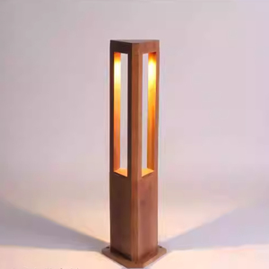 Lampe de jardin en <span class=keywords><strong>bois</strong></span> pour allée, éclairage paysager, décoration, lampadaire de jardin, lumière de pelouse, lanterne colonne en béton - Product Image 3