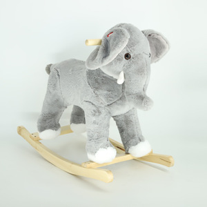 Cavalo de Balanço Infantil em Madeira Sólida e Pelúcia, Brinquedo Unissex, Cadeira de Balanço - Product Image 2