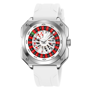 Creative <b>playing</b> <b>card</b> dial watch for men, silicone strap, personalized quartz wristwatch - Product Image 5