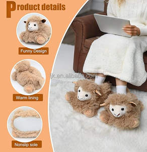 Pantuflas Divertidas <span class=keywords><strong>de</strong></span> Animales para Mujer, Pantuflas <span class=keywords><strong>de</strong></span> Felpa <span class=keywords><strong>de</strong></span> Oveja, Pantuflas Cálidas y Peludas para Invierno, Zapatos <span class=keywords><strong>de</strong></span> <span class=keywords><strong>Casa</strong></span> para Mujer - Product Image 5