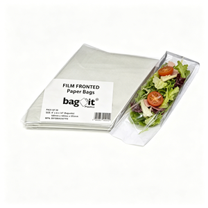 Sacchetti per baguette in polipropilene <span class=keywords><strong>IT</strong></span> con chiusura autoadesiva, retro in carta kraft bianca 4x6x14 (confezione da 50) - Product Image 4