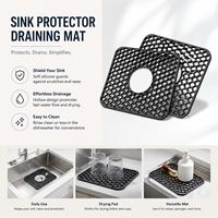 Tapis de protection pour évier de cuisine Euro Honeycomb, en silicone écologique, imperméable, antidérapant, pliable, nouveau style chinois, tapis de robinet de 12 pouces