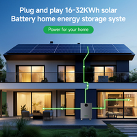 Batería Solar LiFePO4 Apilable de 16KWh 32KWh 51.2V Directo de Fábrica, Sistema de Almacenamiento de Energía Doméstica de Ciclo Profundo CAN para Uso Residencial