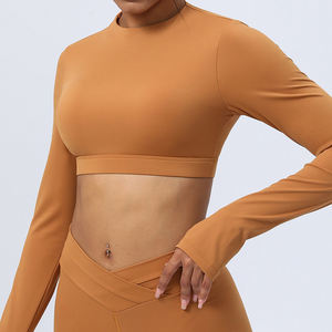 HEARUISAVY nuevo <span class=keywords><strong>esqueleto</strong></span> hermosa espalda Yoga ropa Tops manga larga suave deportes camiseta mujer apretado gimnasio Fitness ropa deportiva - Product Image 3