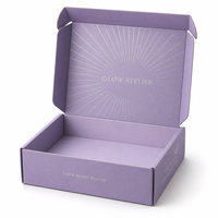 Boîte cadeau cosmétique personnalisée imprimée, boîte d'emballage de maquillage à la lavande avec logo en feuille d'argent, vente en gros directe d'usine OEM