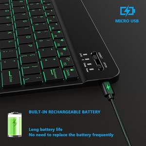 Teclado coreano Bluetooth personalizado teclado húngaro francés portugués ABS 10 pulgadas Delgado pequeño teclado inalámbrico retroiluminado - Product Image 5