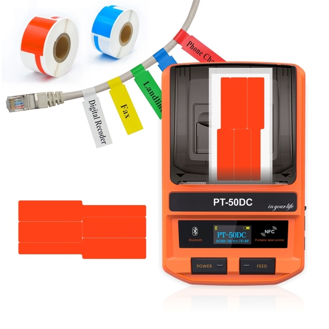 PUTY PT-50DC Mini Handheld Barcode Wire Label Cable Thermal Label Printer