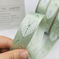 Ruban imprimé feuille de Caladium E-Magic Designer, écologique, 1 pouce, 100% polyester satiné, pour travaux manuels et décoration de gâteaux
