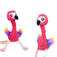 Nouveauté Jouet en peluche flamant rose réutilisable Jouet interactif pour enfants qui mange chante se balance fait des crottes parle danse