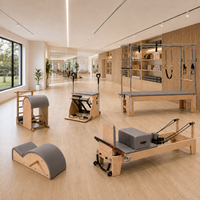 Camas Reformer Pilates Plegable de Madera de Arce con Patas Extensibles para Estudio y Casa Ahorra Espacio