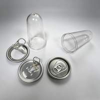 Bouteilles en plastique de qualité alimentaire pour boissons énergisantes, préformes ovales pour canettes de soda avec couvercle en aluminium