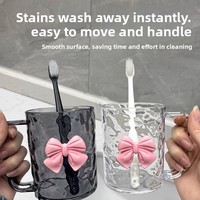 Ensemble de porte-brosses à dents et gobelets de toilette pour couple avec poignée large pour les soins dentaires des enfants et l'usage domestique