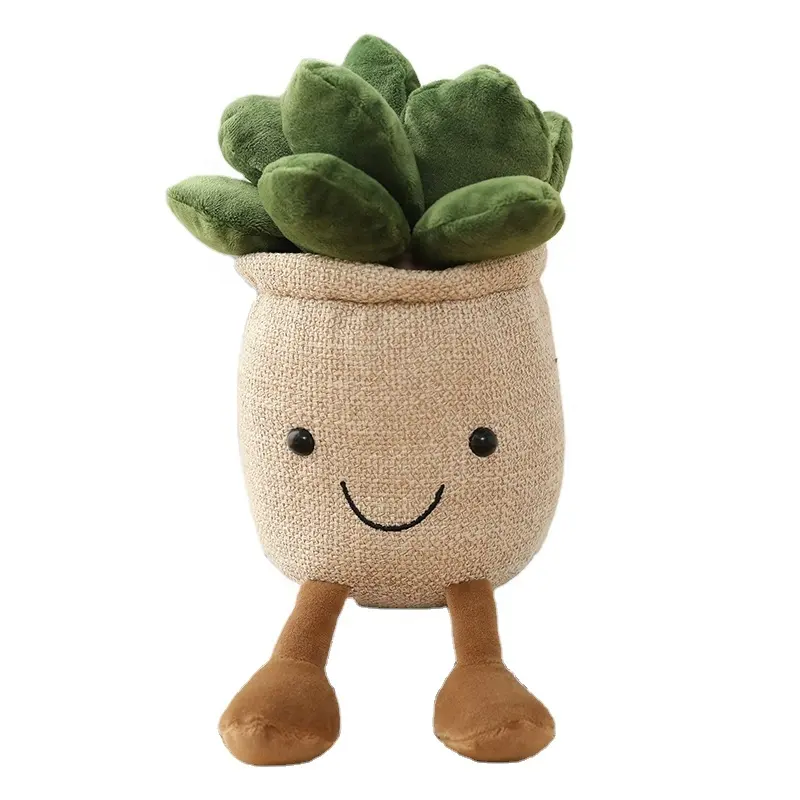 New Cute Girl Gift Plush Decoration Potted Succulent Plushies Green Plants Soft Plush Stuffed Toys Doll