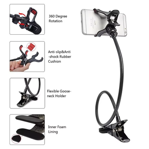 ขาตั้งโทรศัพท์มือถือปรับได้ 360 องศา กันน้ำ พร้อมคลิปหนีบแบบยืดหยุ่น ใช้ได้กับโทรศัพท์มือถือทุกชนิด ใช้ได้กับโต๊ะทำงาน เตียงนอน และโต๊ะอื่นๆ - Product Image 3