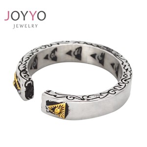 Nouveau Design L'Oeil de la Providence Anneau Ouvert En Acier Inoxydable Illuminati Puissant Anneau de Souhait et de Protection Franc-Maçon Hommes Bijoux - Product Image 2