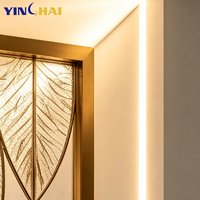 YINGHAI Cloison en verre trempé découpée au laser avec motif feuille en acier inoxydable de luxe personnalisée, durable, imperméable et multifonctionnelle