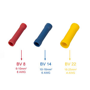 Connettori di giunzione di testa isolati in PVC BV 2 per connettori terminali elettrici a crimpare rapido - Product Image 2