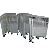 Carrito Logístico Plegable de Metal con Recubrimiento en Polvo, de 4 Ruedas, Fácil de Montar, Personalizable, Resistente, Portátil, con Capacidad para 350 kg