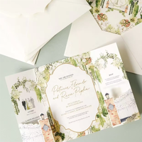 Personnalisation d'invitations de mariage avec enveloppe coulissante, papier couché, idéal pour les planificateurs
