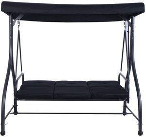 Adjustable Porch Patio <strong>Garden</strong> <strong>Bench</strong> Cushion <strong>Swings</strong> with Canopy Steel Frame Modern Design 3-Seater - Product Image 6
