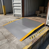 Rampe de chargement robuste en acier pour conteneurs, passerelle de transition entre quai et camion, planche de chargement pour chariot élévateur avec chaîne de sécurité pour entrepôt
